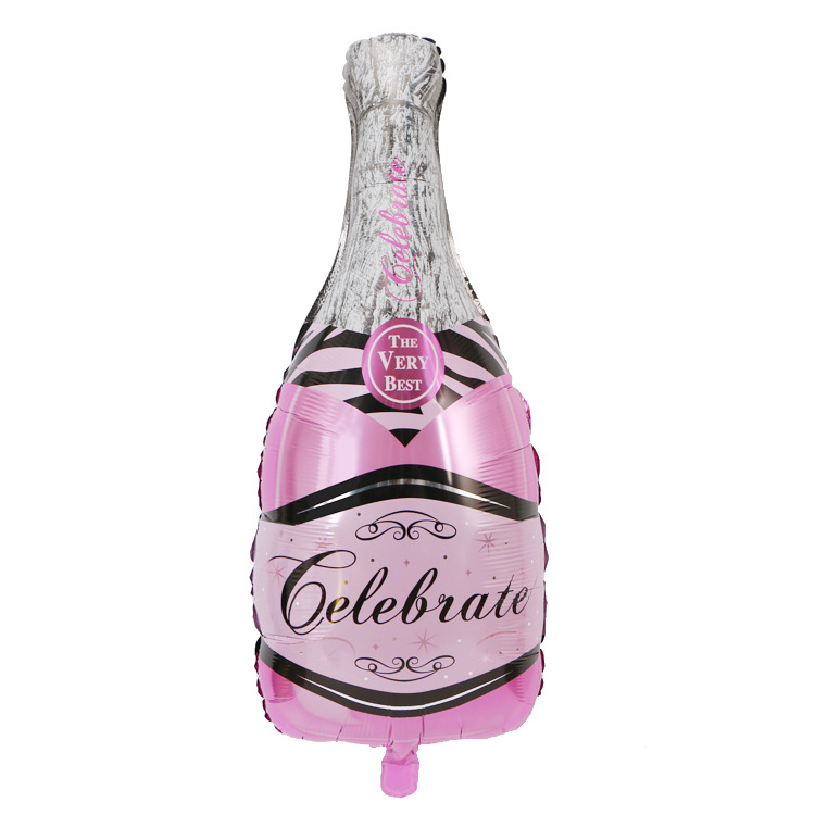 Factory Champagne Glass Balloon Birthday Party Decoration Balloon Wine Bottle Goblet Shape Aluminum Film Balloon