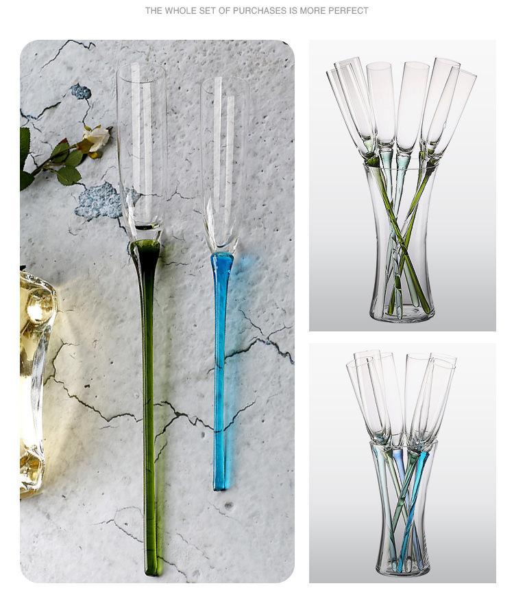 Factory Direct Supply Color Beach Champagne Glass 6 Cups 1 Seat Set Bubble Champagne Goblet Champagne Glass Factory Direct Supply Color Beach Champagne Glass 6 Cups 1 Seat Set Bubble Champagne Goblet Champagne Glass