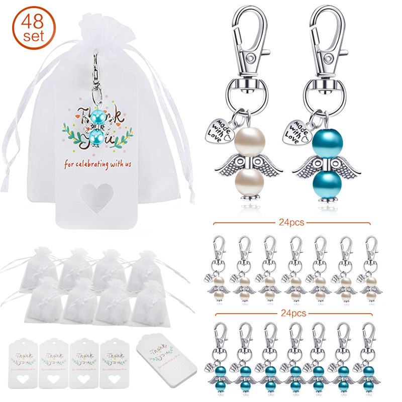Creative Style Guardian Angel Keychain Wedding Celebration Decoration Gift Angel Wings Baby Baptism Communion Party Gift