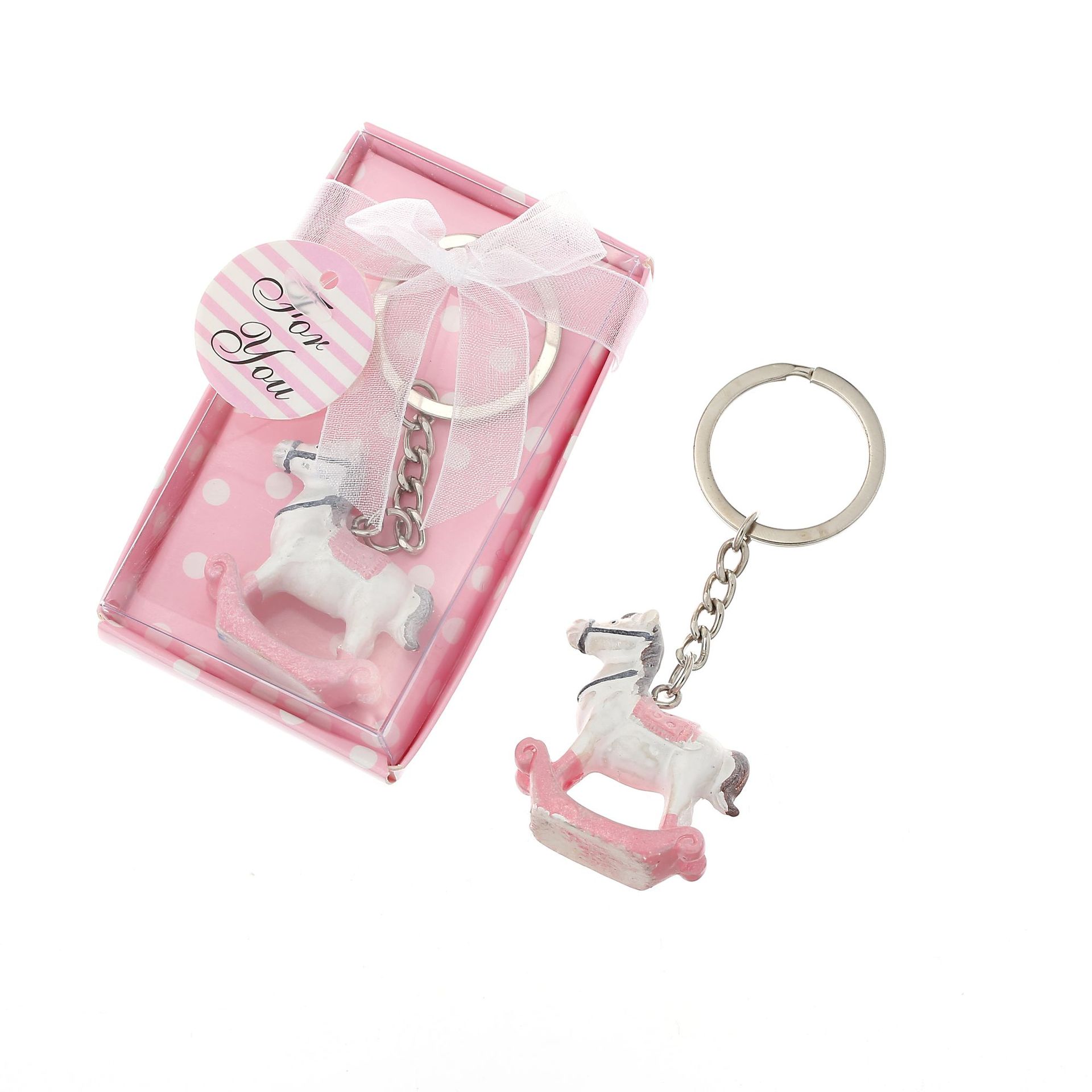 Wedding Keychain Birthday Party Gift Pink Trojan Keychain Pendant Wedding Supplies Baby Full Moon Souvenir