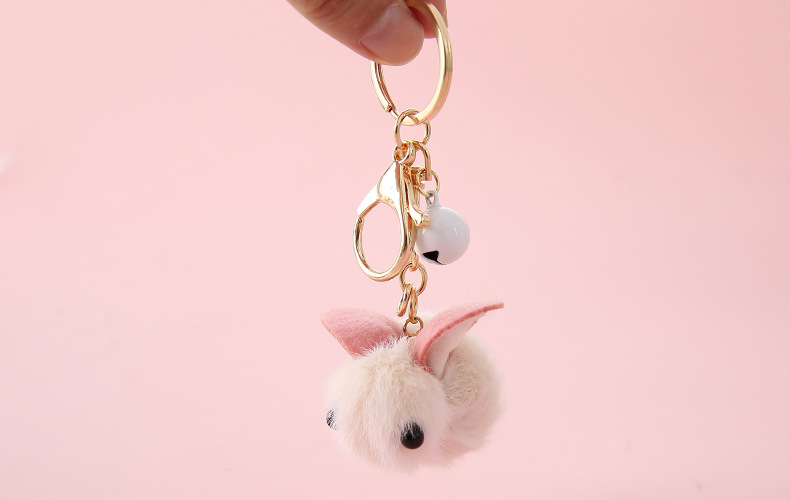 Wedding Keychain Teddy Automobile Hanging Ornament Ornament Key Chain Rabbit Wool Felt Creative Gift