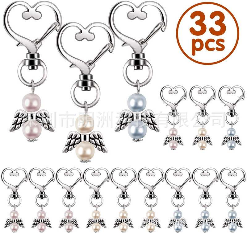 Creative Guardian Angel Wings Keychain Baby Baptism Party Supplies Wedding Birthday Gifts Metal Keychains
