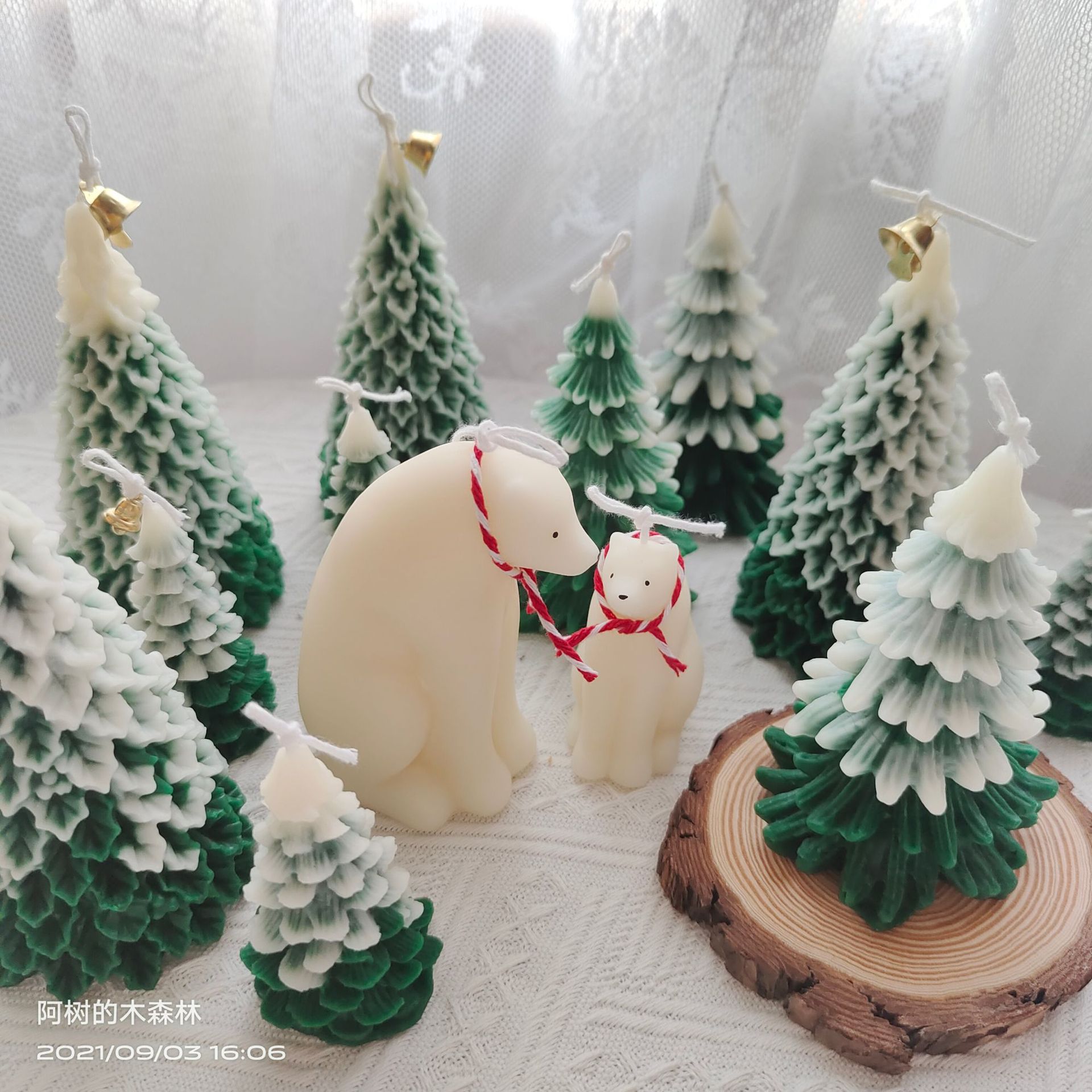 Glow Candle  New Year Gift Gift Gift Big Bean Wax Fragrance Gloves Bear Gingerbread Man Elk Wool