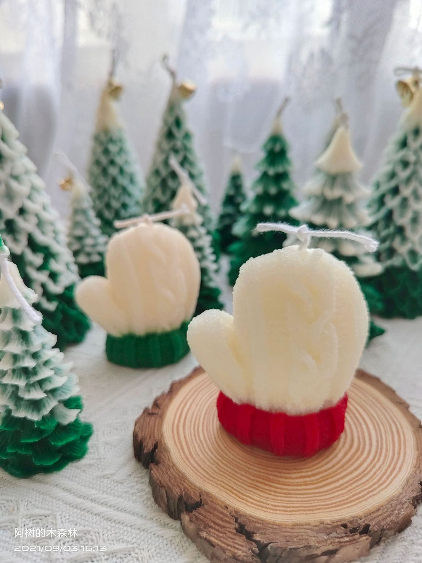 Glow Candle  New Year Gift Gift Gift Big Bean Wax Fragrance Gloves Bear Gingerbread Man Elk Wool