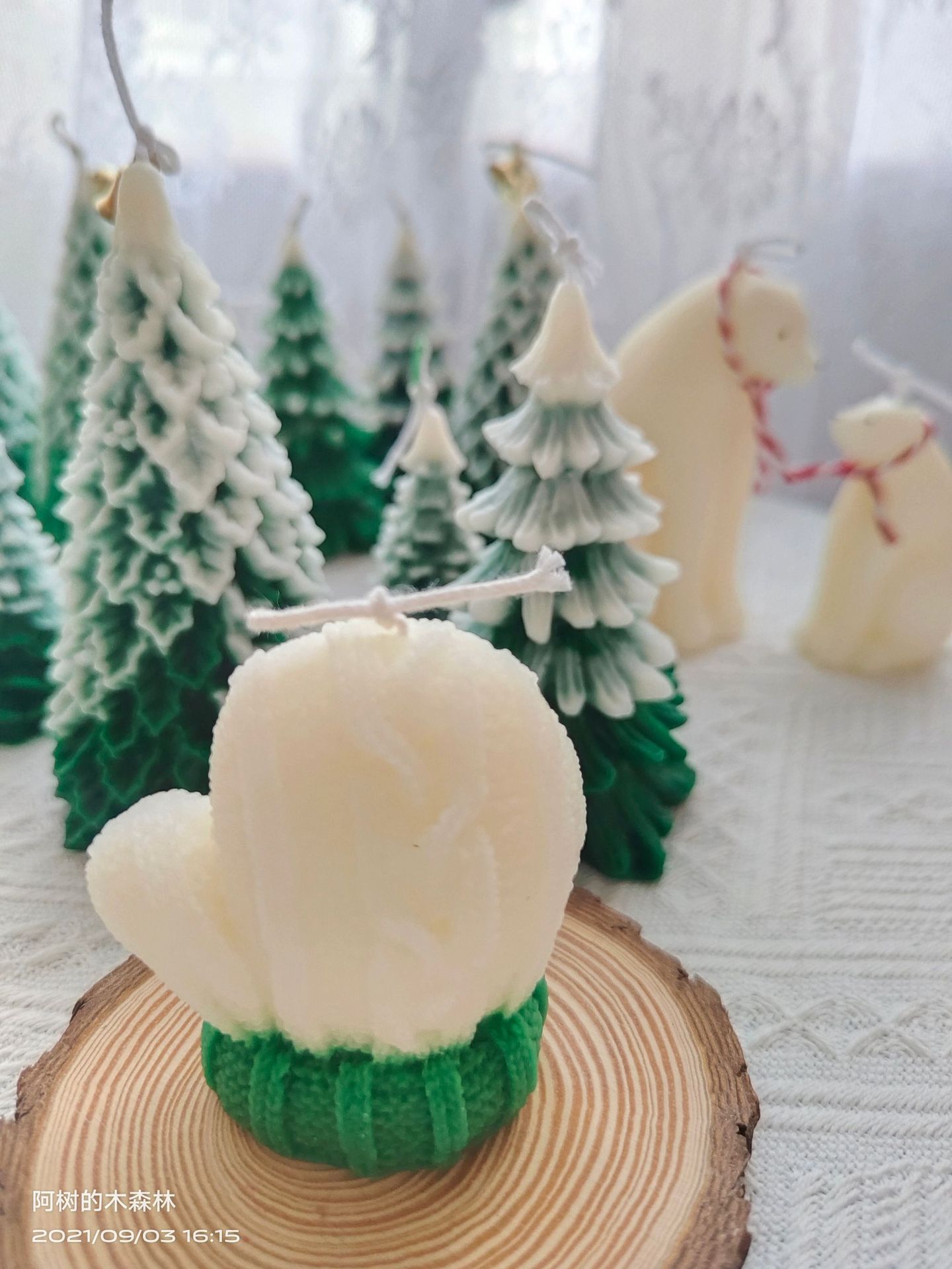 Glow Candle  New Year Gift Gift Gift Big Bean Wax Fragrance Gloves Bear Gingerbread Man Elk Wool