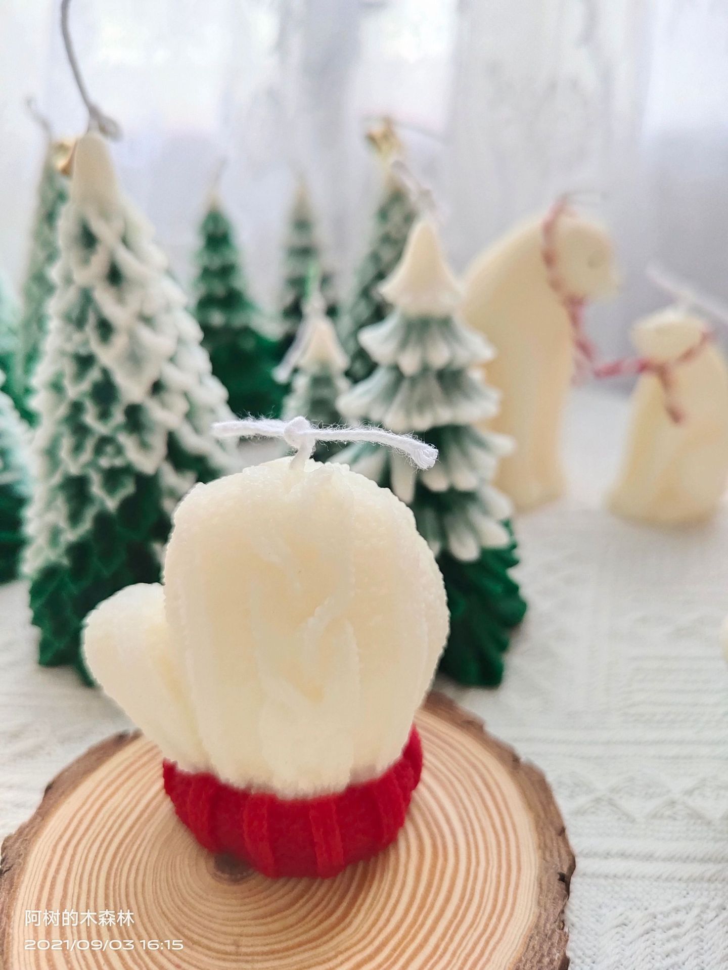 Glow Candle  New Year Gift Gift Gift Big Bean Wax Fragrance Gloves Bear Gingerbread Man Elk Wool