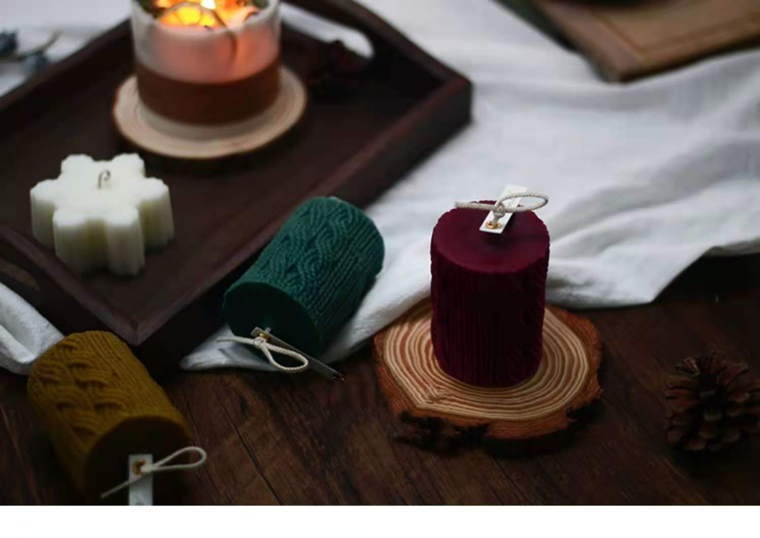 Glow Candle  New Year Gift Gift Gift Big Bean Wax Fragrance Gloves Bear Gingerbread Man Elk Wool
