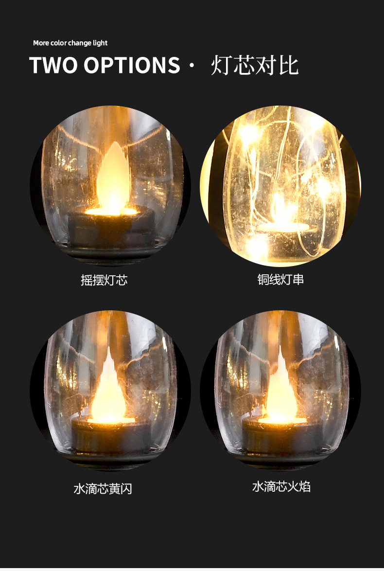 Glow Candle Electronic Candle Christmas Candle Halloween Decoration Retro LED Lantern Storm Lantern Craft Gift Glow Candle Electronic Candle Christmas Candle Halloween Decoration Retro LED Lantern Storm Lantern Craft Gift