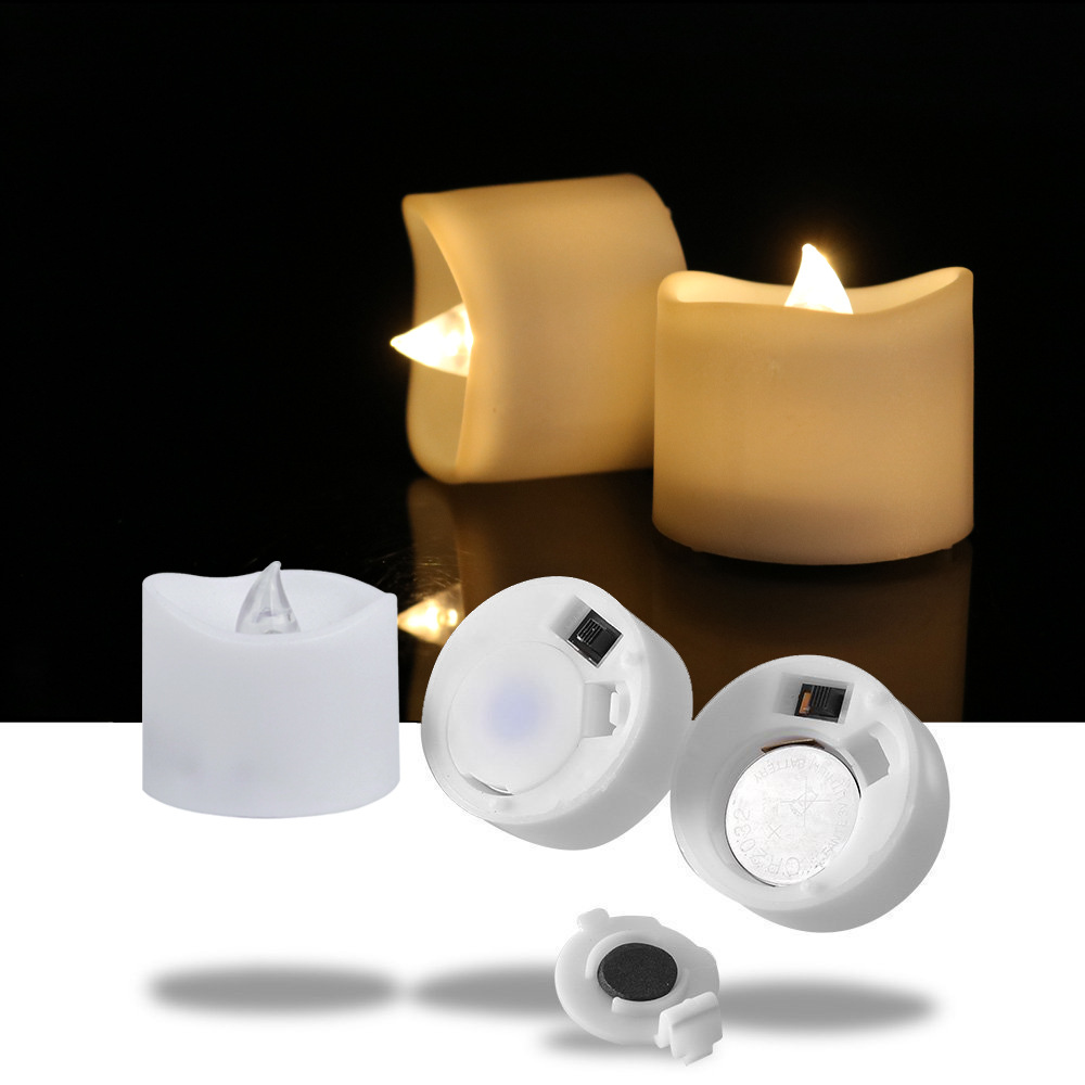 Glow Candle  Concave Wave Mouth Timing Electric Candle Lamp Christmas Decoration LED Candle Timing Function