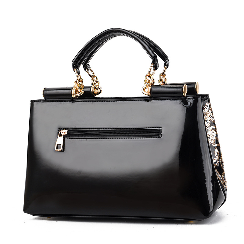 2021 European and American Patent Leather Shiny Women&#039;s Bag Bride Wedding Elegant Handbag Large Capacity wedding Bag