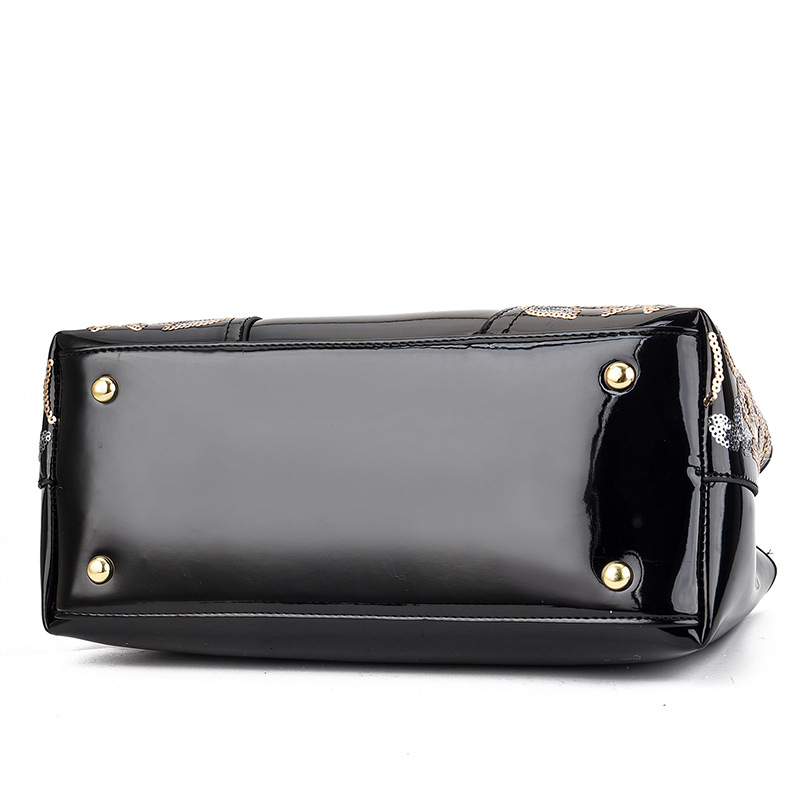 2021 European and American Patent Leather Shiny Women&#039;s Bag Bride Wedding Elegant Handbag Large Capacity wedding Bag