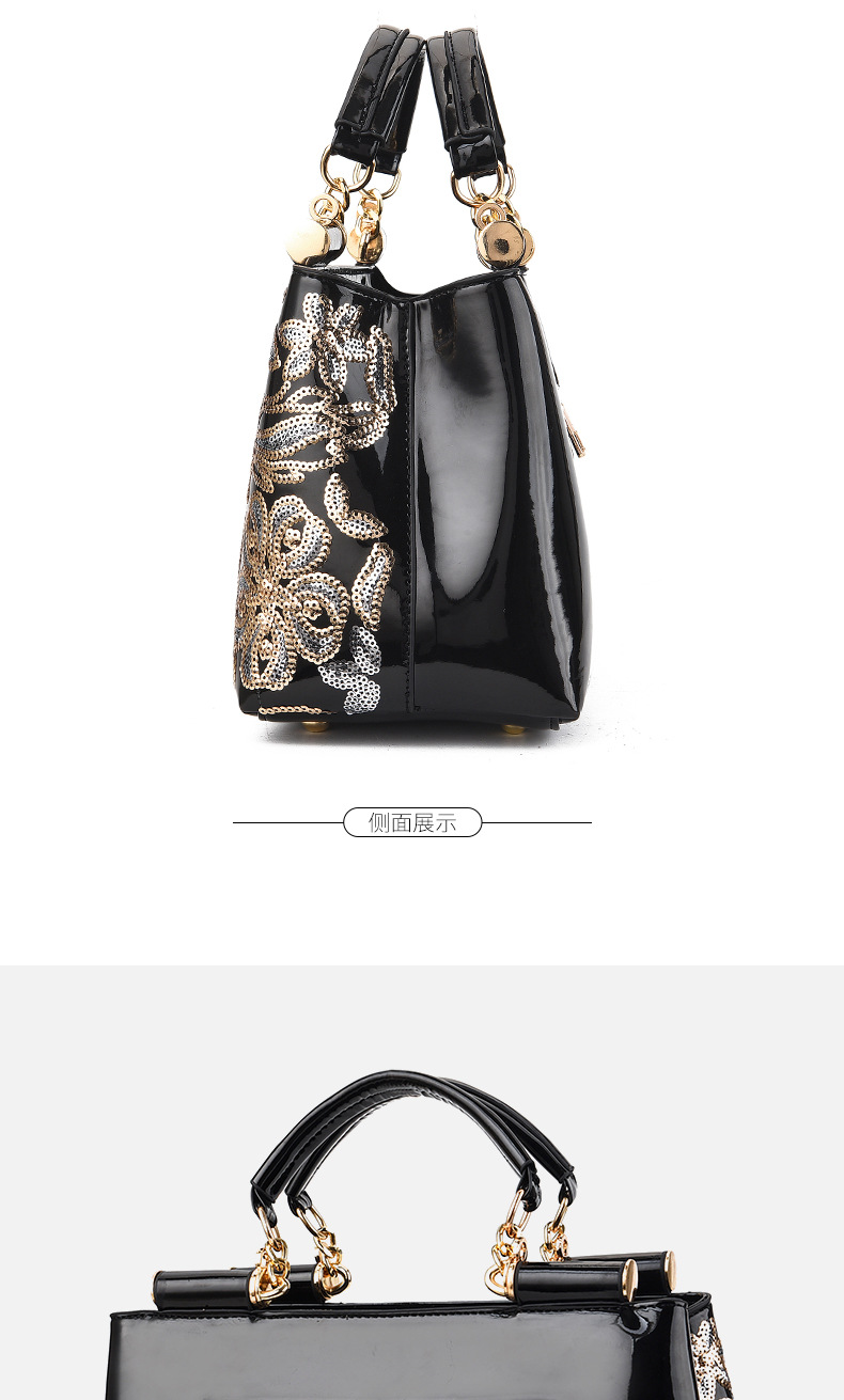 2021 European and American Patent Leather Shiny Women's Bag Bride Wedding Elegant Handbag Large Capacity wedding Bag