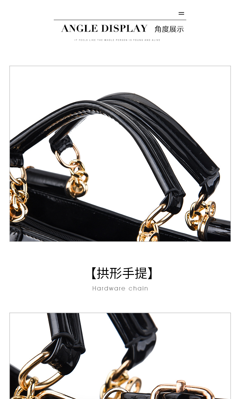 2021 European and American Patent Leather Shiny Women's Bag Bride Wedding Elegant Handbag Large Capacity wedding Bag