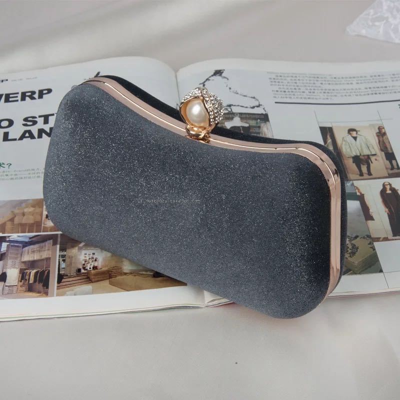 Popular All over the World High-End Flannel Bridal Wedding Bag Dinner Hand Clutch Bag
