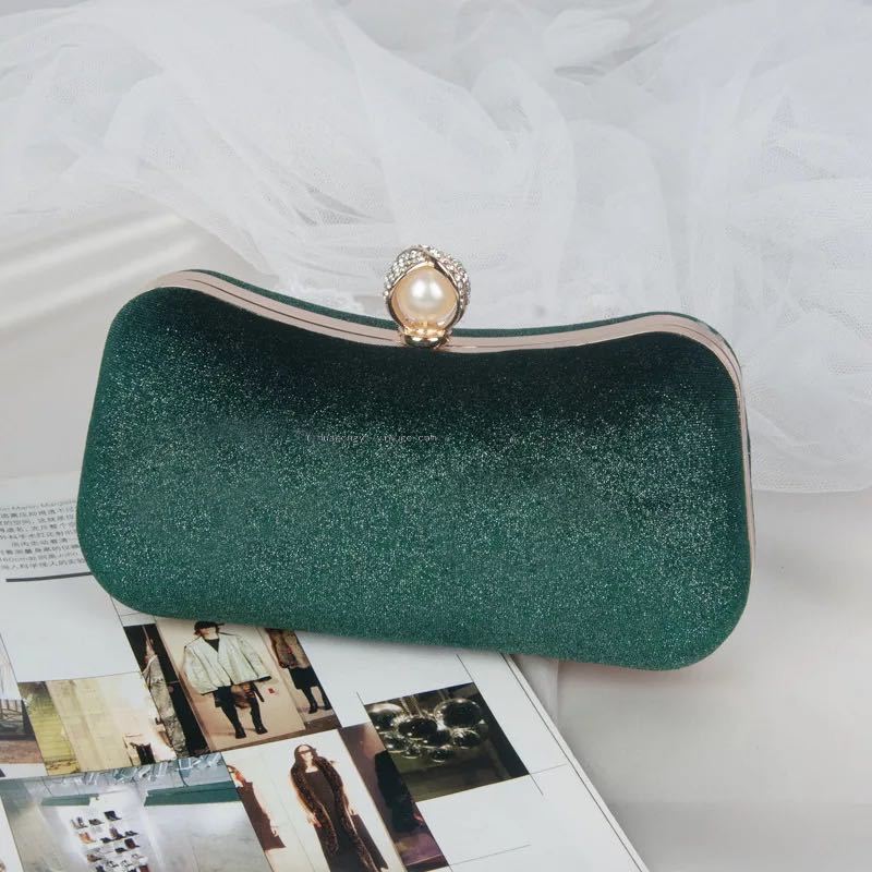 Popular All over the World High-End Flannel Bridal Wedding Bag Dinner Hand Clutch Bag
