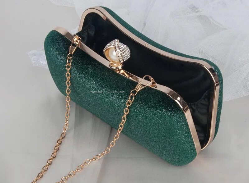 Popular All over the World High-End Flannel Bridal Wedding Bag Dinner Hand Clutch Bag