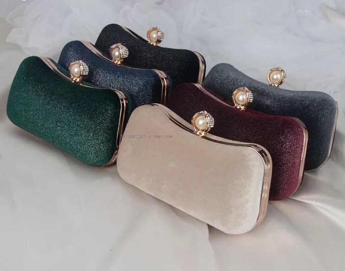 Popular All over the World High-End Flannel Bridal Wedding Bag Dinner Hand Clutch Bag