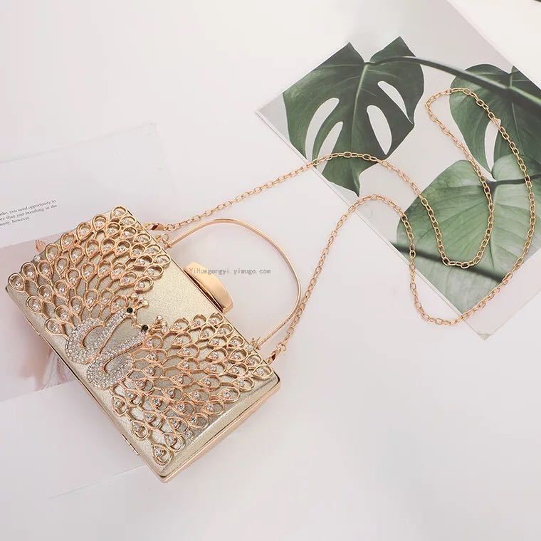 Popular Peacock Spot Drill Bridal Wedding Bag Dinner Dress Handbag