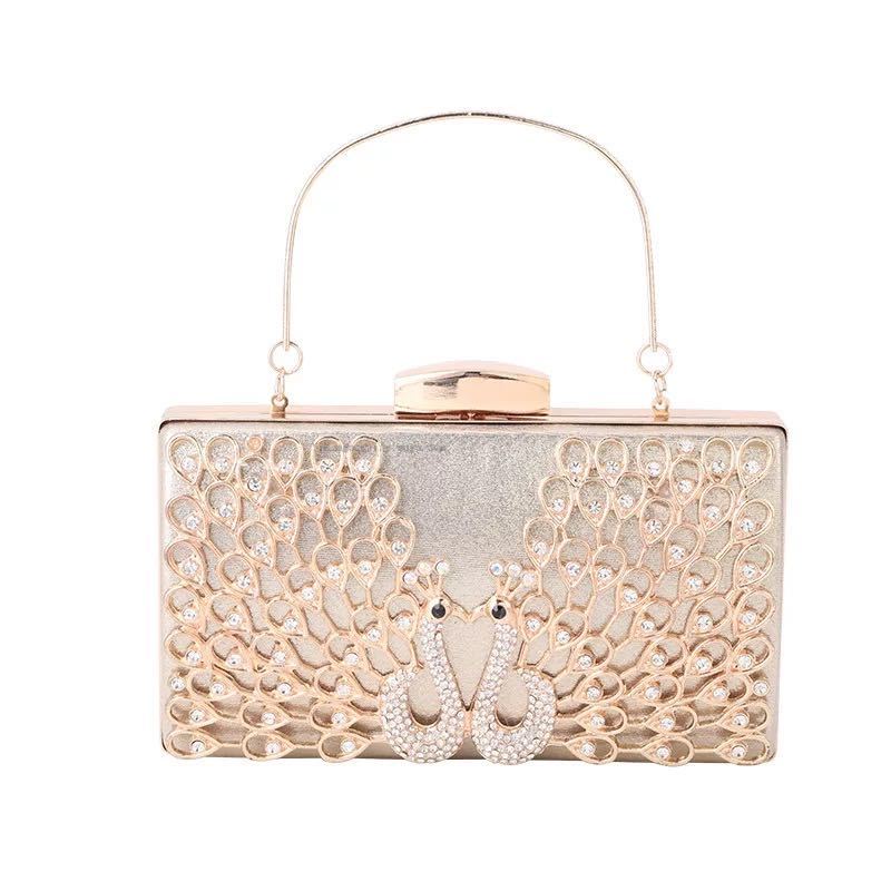 Popular Peacock Spot Drill Bridal Wedding Bag Dinner Dress Handbag