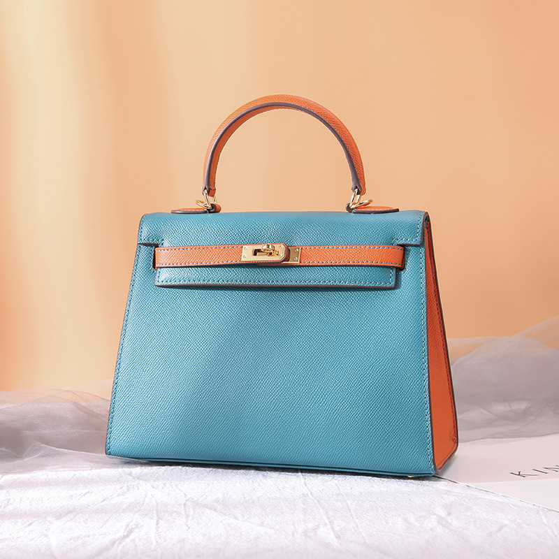 Women&#039;s Cow Leather Bag 2021 New Kelly Bag Red Bag Portable Wedding Bride Birkin Bag wedding Bag