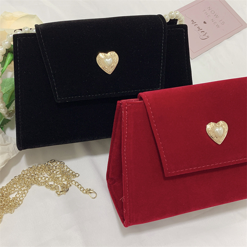 2021 New Velvet Red Wedding Bag Female Bride Elegant Suede Wedding All-Matching wedding Bag