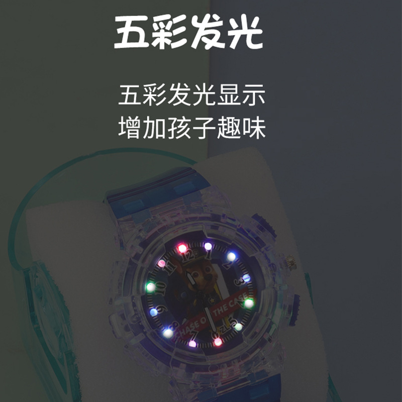 Factory in Stock Ice Princess Colorful Light Watch Fashion Creative Children&#039;s Watch Ultraman Luminous Watch