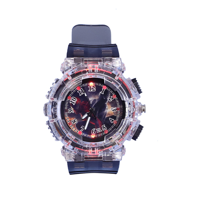 Factory in Stock Ice Princess Colorful Light Watch Fashion Creative Children&#039;s Watch Ultraman Luminous Watch