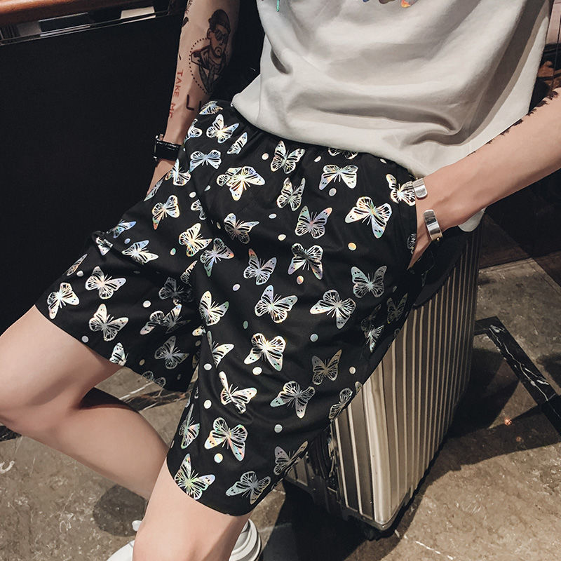 Shorts Men&#039;s Anti-Colorful Casual Pants Summer Thin Trendy Men&#039;s Overalls Ice Silk Pants Beach Shorts