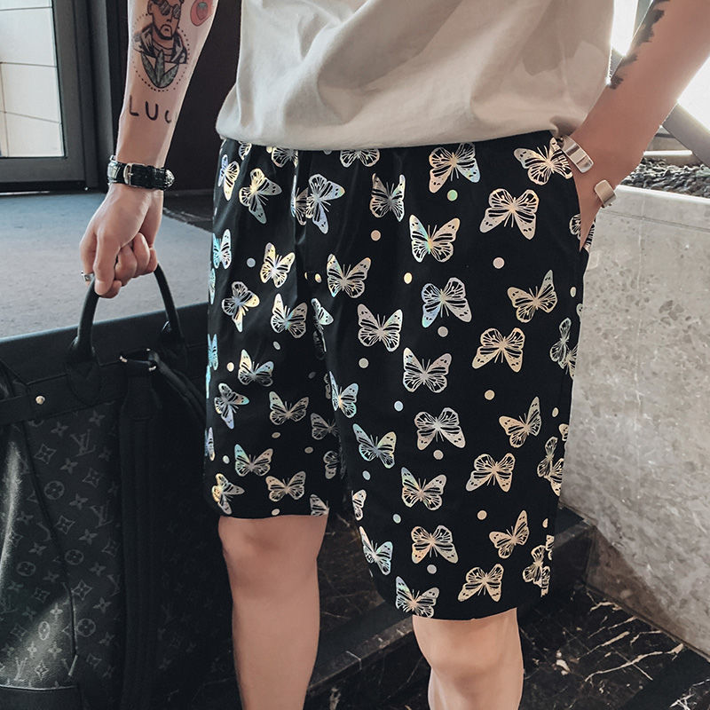 Shorts Men&#039;s Anti-Colorful Casual Pants Summer Thin Trendy Men&#039;s Overalls Ice Silk Pants Beach Shorts