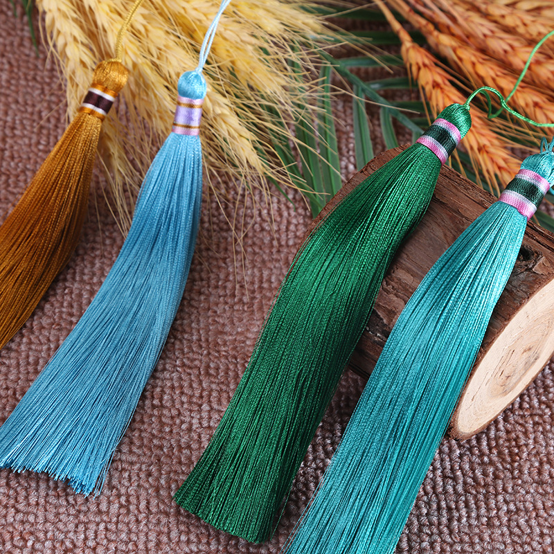 16cm Colorful Head Tassel Hantang No. 3 Ancient Costume Clothing Home Decoration Tassel Vertical Vertical Smooth Ice Silk Tassel 16cm Colorful Head Tassel Hantang No. 3 Ancient Costume Clothing Home Decoration Tassel Vertical Vertical Smooth Ice Silk Tassel