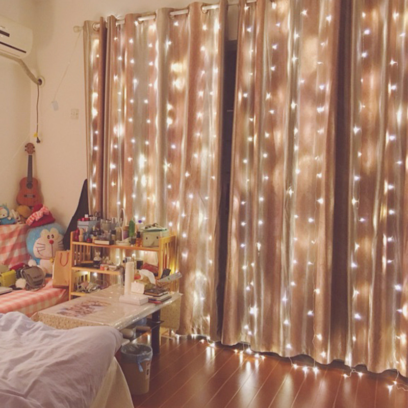 LED Star Light String Ice Strip Light 3*3 M Curtain Light Girl&#039;s Room Decorative Lights Colorful Lights Starry String