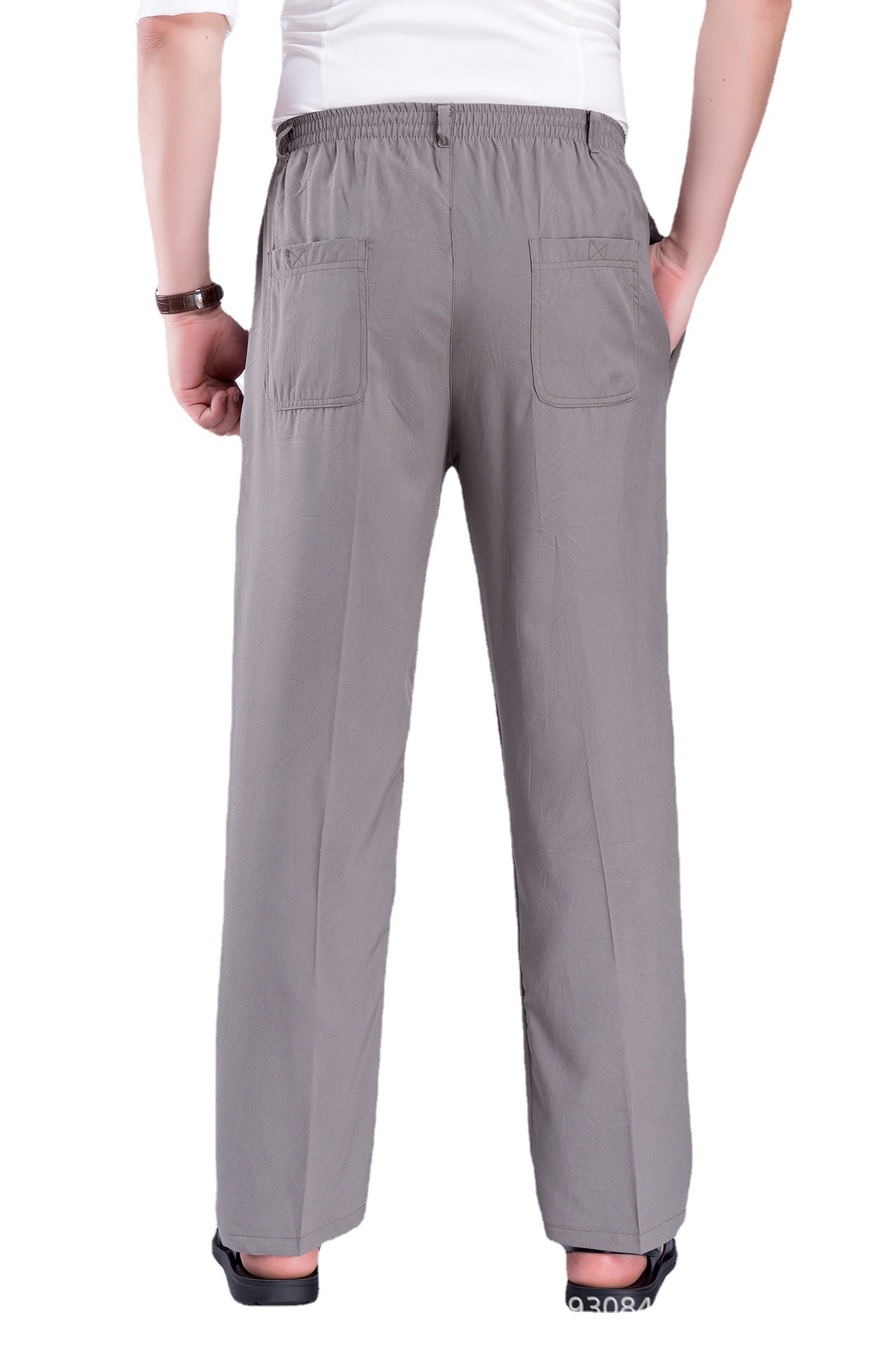 Factory Wholesale Hand Grip Colorful Pants Middle-Aged and Elderly Leisure Ice Silk Leggings Men&#039;s Width Loose Summer Thin Elastic Waist for the Elderly Grandpa