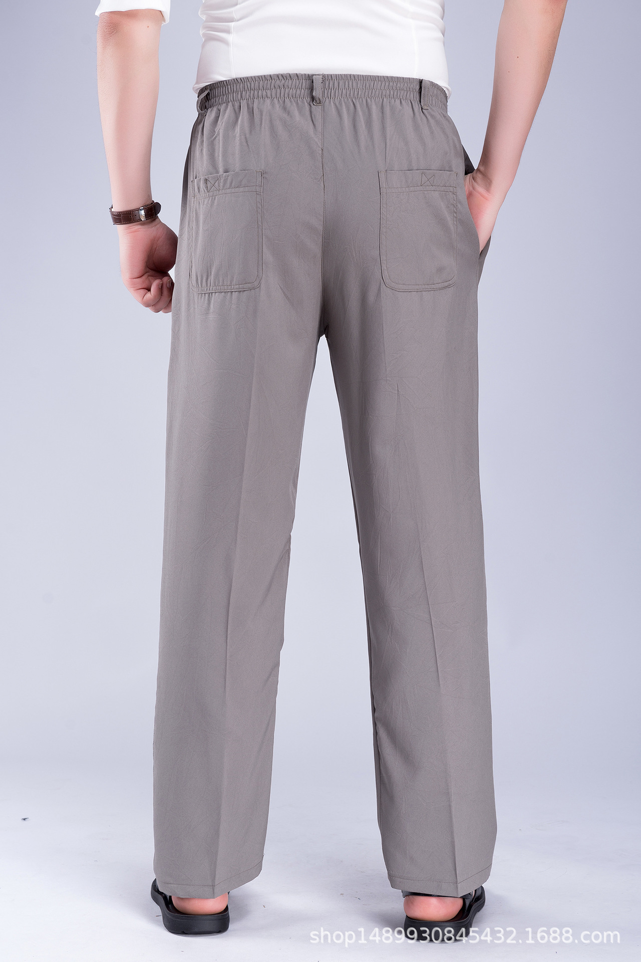 Factory Wholesale Hand Grip Colorful Pants Middle-Aged and Elderly Leisure Ice Silk Leggings Men's Width Loose Summer Thin Elastic Waist for the Elderly Grandpa Factory Wholesale Hand Grip Colorful Pants Middle-Aged and Elderly Leisure Ice Silk Leggings Men's Width Loose Summer Thin Elastic Waist for the Elderly Grandpa