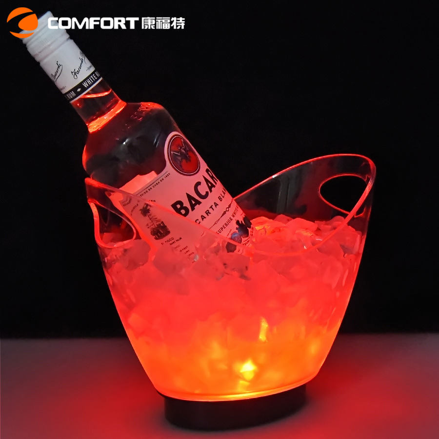 CrossBorder Luminous Plastic Ice Bucket Transparent Colorful LED Ice Bucket Bar and Restaurant Ice Bucket Ice Bucket