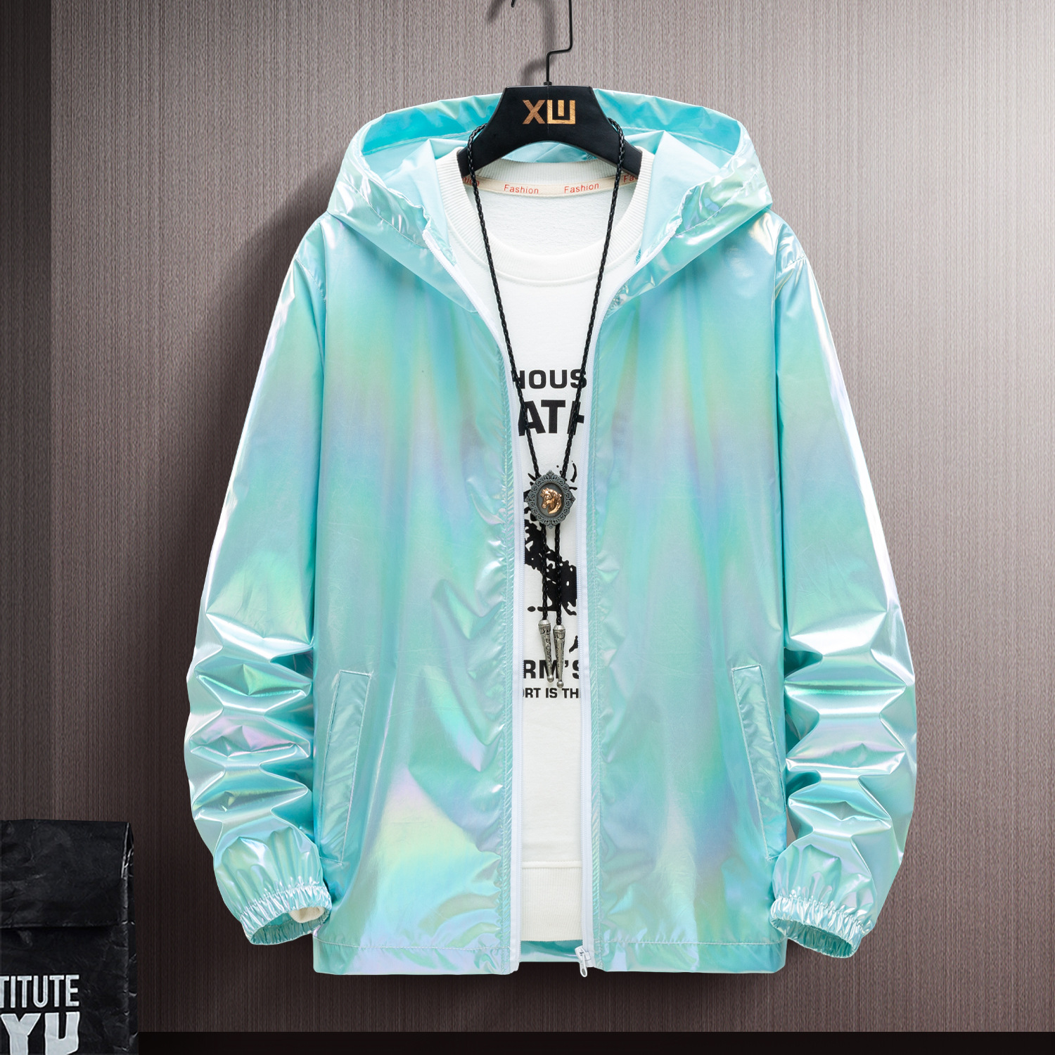 Summer Colorful Reflective Sun Protection Clothing for Men Ice Silk Ultra-Thin Couple Colorful Thin Jacket Trendy Gradient Coat Wholesale