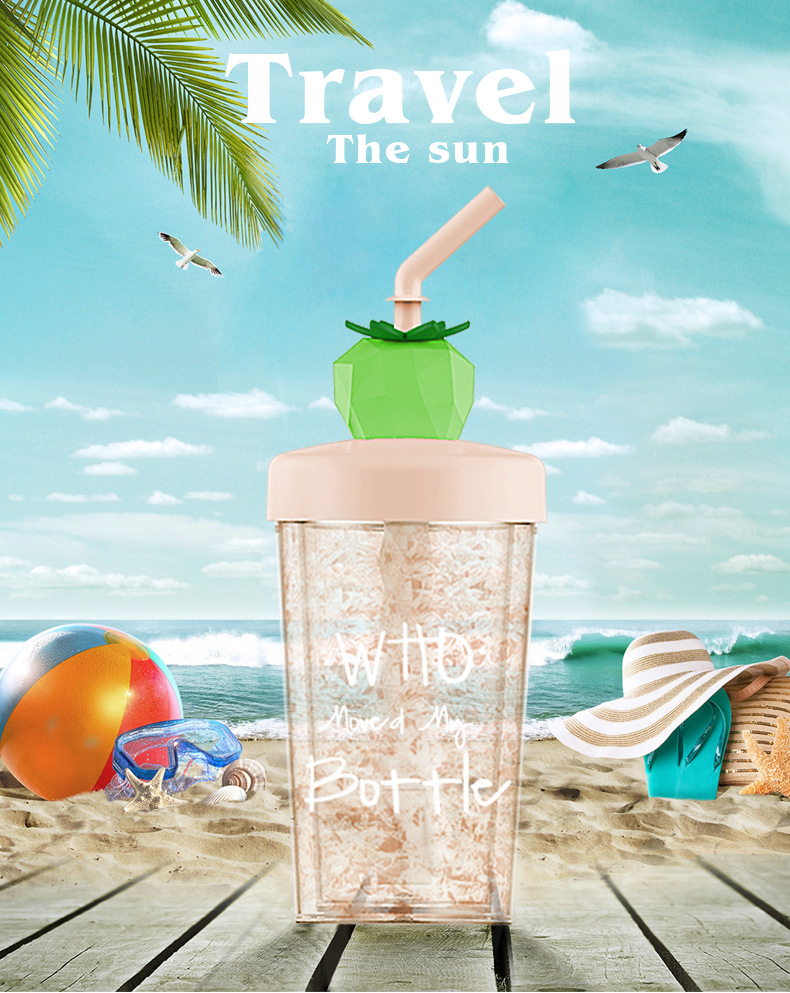 Aikesi Colorful Fruit Ice Cup Creative Rotational Straw Drink Cup Student Summer Cool Gel Plastic Cup Aikesi Colorful Fruit Ice Cup Creative Rotational Straw Drink Cup Student Summer Cool Gel Plastic Cup