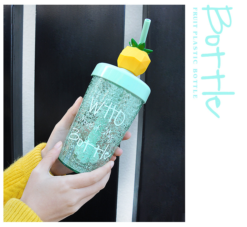 Aikesi Colorful Fruit Ice Cup Creative Rotational Straw Drink Cup Student Summer Cool Gel Plastic Cup Aikesi Colorful Fruit Ice Cup Creative Rotational Straw Drink Cup Student Summer Cool Gel Plastic Cup