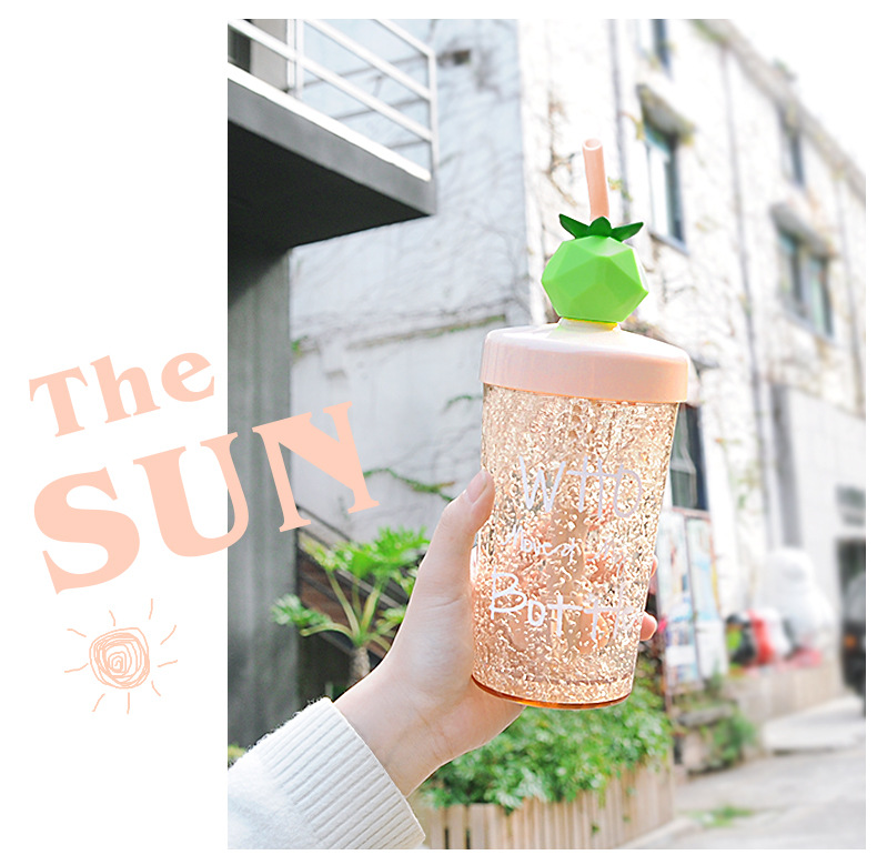Aikesi Colorful Fruit Ice Cup Creative Rotational Straw Drink Cup Student Summer Cool Gel Plastic Cup Aikesi Colorful Fruit Ice Cup Creative Rotational Straw Drink Cup Student Summer Cool Gel Plastic Cup