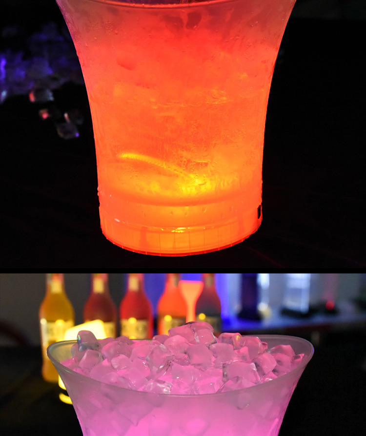 Bar KTV Special Luminous Ice Bucket Waterproof Frosted Plastic Bucket Colorful Drop-Resistant LED Ice Bucket Bar KTV Special Luminous Ice Bucket Waterproof Frosted Plastic Bucket Colorful Drop-Resistant LED Ice Bucket