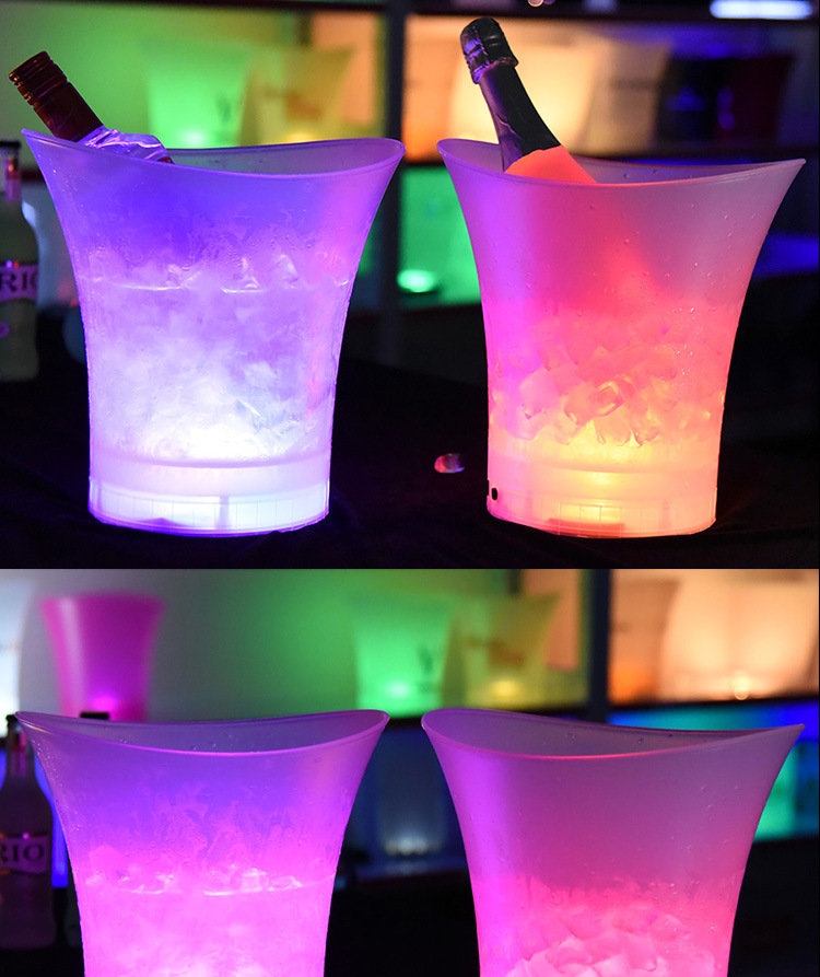 Bar KTV Special Luminous Ice Bucket Waterproof Frosted Plastic Bucket Colorful Drop-Resistant LED Ice Bucket Bar KTV Special Luminous Ice Bucket Waterproof Frosted Plastic Bucket Colorful Drop-Resistant LED Ice Bucket