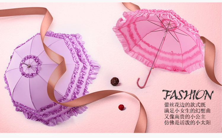Lolita Cosplay Princess Umbrella Lolita European-Style Three-Ring Sunshade Western-Style Wedding Bride Umbrella Straight Umbrella Lolita Cosplay Princess Umbrella Lolita European-Style Three-Ring Sunshade Western-Style Wedding Bride Umbrella Straight Umbrella
