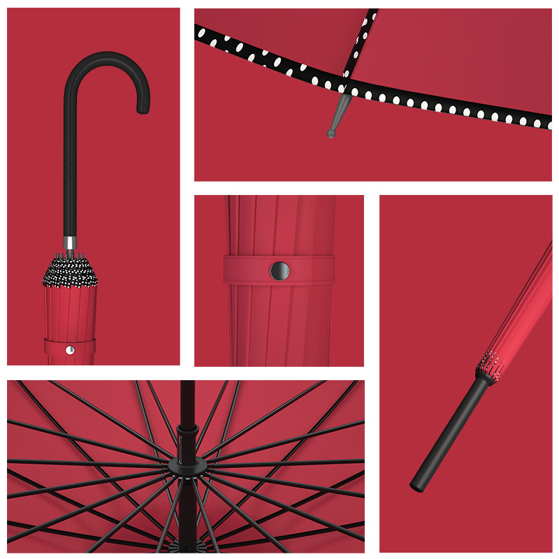 16K Long Handle Straight Rod Edge Covered Pagoda Umbrella Bride Wedding Umbrella Outdoor Sunshade Umbrella Customized Factory Foreign Trade Wholesale