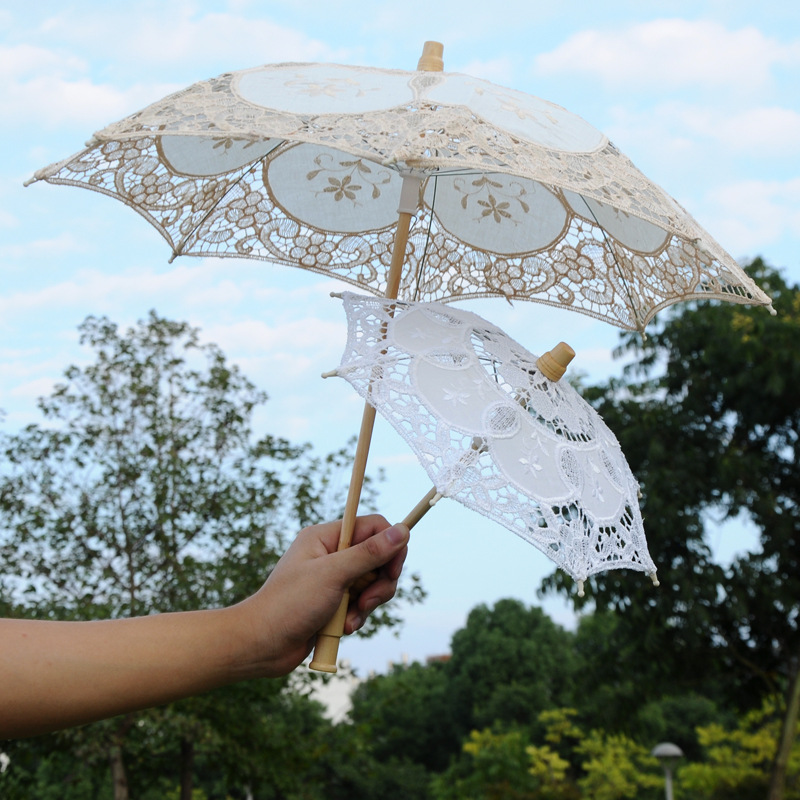 Wedding lace craft umbrella lace white bride umbrella photography props Wedding supplies wholesale