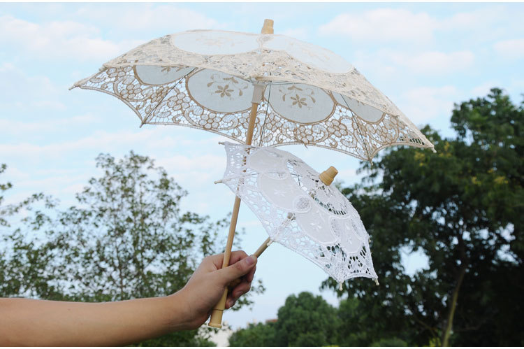 Lace Umbrella White Wooden Handle Creative Craft Umbrella Shooting Props Wedding Supplies Wedding Decorative Umbrella Lace Umbrella White Wooden Handle Creative Craft Umbrella Shooting Props Wedding Supplies Wedding Decorative Umbrella