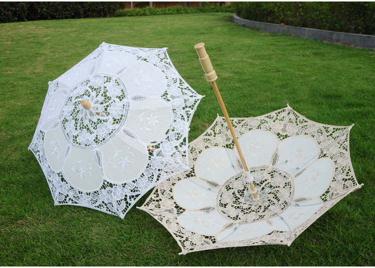 Lace Umbrella White Wooden Handle Creative Craft Umbrella Shooting Props Wedding Supplies Wedding Decorative Umbrella Lace Umbrella White Wooden Handle Creative Craft Umbrella Shooting Props Wedding Supplies Wedding Decorative Umbrella