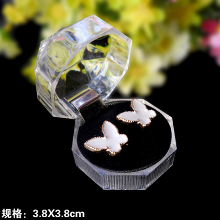 Qiyun transparent crystal box acrylic small octagonal ring box jewelry box manufacturers wholesale