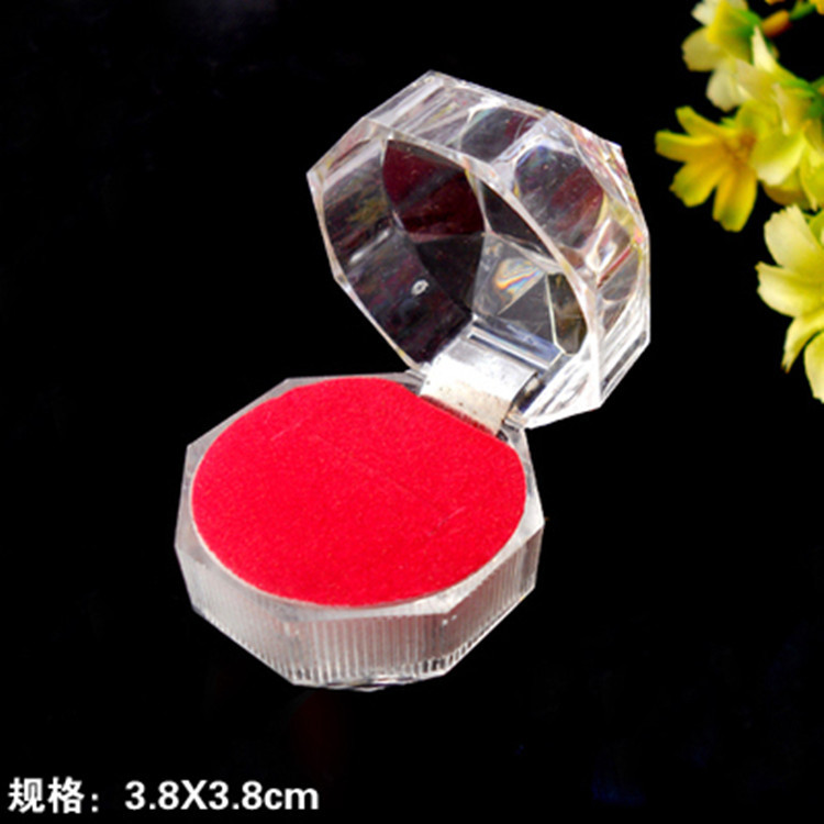 Qiyun transparent crystal box acrylic small octagonal ring box jewelry box manufacturers wholesale