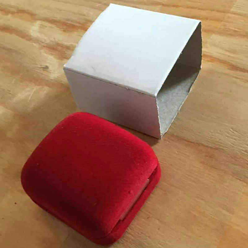 Wedding gift box Red ring jewelry box Couple pair ring box Suede box