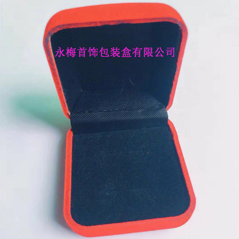 Wedding gift box Red ring jewelry box Couple pair ring box Suede box