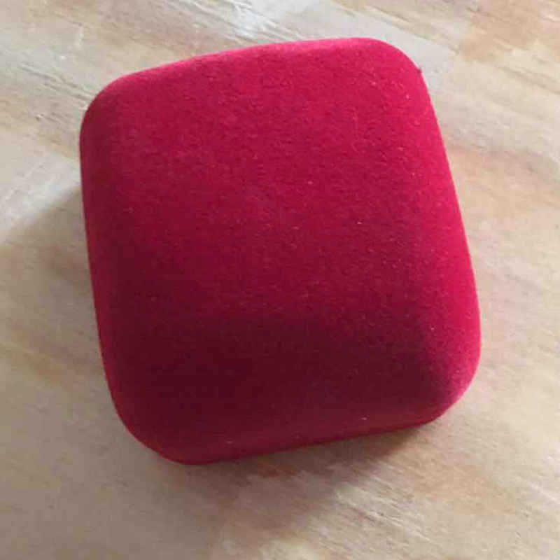 Wedding gift box Red ring jewelry box Couple pair ring box Suede box